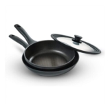 Prestige Nadiya Black round Aluminium Non-Stick Frying Pan Set