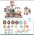 Pretend Play Donut Shop Toy Set with Functional Oven, Lights & Play Money – Pink 34pcs