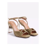 Previous next River Island Pleated Ring Heeled Sandals – Green