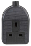 Pro Elec 0138-BK 1-Gang Rubber Trailing Socket, 13A, 250V, Black