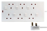 Pro Elec PEL00029 6 Way Individually Switched Extension Lead, 2 m, White