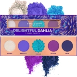 Profusion Cosmetics Blooming Hues – 5 Highly Pigmented Shades Eyeshadow Palette with Built-In Mirror, Multi-Finish & Long-Wearing Formula, Blendable, Vegan & Cruelty-Free Makeup (Delightful Dahlia)