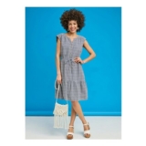 Pure Cotton Tiered Check Dress