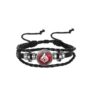 QKEOISUD Genshin Impact Pyro Leather Bracelet, Unisex Adjustable Bangle