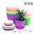 RETON 38-Piece Colorful Plastic Plant Pots Set with Tray