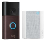 RING Battery Video Doorbell (3rd Gen, Venetian Bronze) & Chime (2nd Gen) Bundle