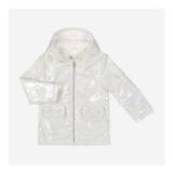 RIVER ISLAND White Glittered Iridescent Rain Coat