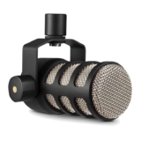 RØDE PodMic Broadcast-quality Dynamic Microphone with Integrated Swing Mount, Black, XLR