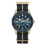 Rado Captain Cook 42mm Bronze Blue Automatic Nato Strap Watch W/Code