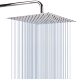 Rain Shower Head, High Flow Stainless Steel Square Rainfall ShowerHead, Waterfall Bath Shower Body Covering, Ceiling or Wall Mount (12 Chrome Finish)