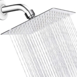 Rain Shower Head, WOOPHEN 8 High Flow Stainless Steel Square Rainfall ShowerHead, High Pressure Design, Awesome Shower Experience Even at Low Water Flow (Chrome)