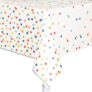Rainbow Polka Dots Rectangular Plastic Table Cover (137cm x 213cm) 1 Piece – Vibrant & Durable Tablecloth for Parties and Events, 84 x 54