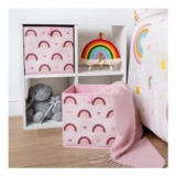 Rainbow Print Cube Storage Boxes, Blush (2-Pack)