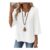 Rapbin Womens Tops 3/4 Sleeve v Neck Cotton Linen Casual Blouse