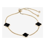 Real Onyx Friendship Bracelet, 4 Leaf Clover