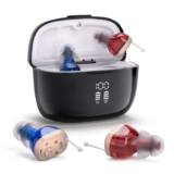 Rechargeable Sound Device with Charging Case- Auto Turn On/Off & Noise Cancellation, Clear Sound & Adjustable Volumes