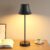 Rechargeable Table Lamp, Cordless Battery Operated Touch USB Table Lamp, 3-Level Dimmable Brightness, IP54 Waterproof, Full Metal Housing, Dual Battery Power, Black Energy Class A