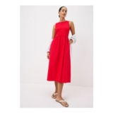 Red 2 in 1 Midi Dress