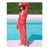 Red Knit Maxi Beach Dress