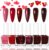 Red Nail Polish Set, 6Pcs Quick Dry Nail Varnish Kit, Burgundy Bloody Mary Red Nail Polish Gel, Christmas Shimmer Glitter Nail Art Varnish – No Need UV Nail Paint for DIY Manicure at Home
