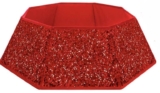 Red sparkly sequin tree skirt 33.5inch