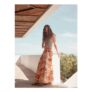 Red/Cream Print Lightweight Maxi Skirt