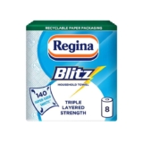 Regina Blitz Household Towels 8 Triple Layered Rolls, 70 Sheets Per Roll (£10.80 – £10.20 S&S)