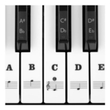 Removable Piano Keyboard Note Labels Sticker (Black)