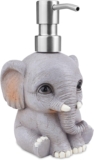 Resin Soap Dispenser with Rust Proof Pump, Durable Elephant Shape Design Soap Hand Dispensers, Refillable Liquid Hand Lotion Bottle, Washing Up Liquid Dispenser for Bathroom, Bedroom and Kitchen