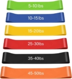Resistance Bands, Set of 6 Natural Latex Resistance Bands Set (550 lbs)