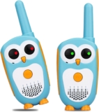 Retevis RT30 Walkie Talkies for Kids, Owl Toddler Toys with LED Eyes, Easy to Use, Gifts for Boys Girls Age 3-5, Kids Walkie Talkies for Camping, Family Game, Birthday Presents (Blue, 1 Pair)