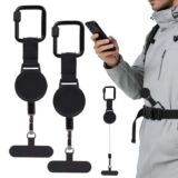 Retractable Phone Lanyard, 2PCS Anti Theft Phone Strap with Metal Tether