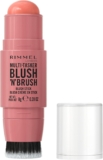 Rimmel Multi Tasker BlushNBrush, Dual-Ended Blush Stick with Built-in Brush, Cream-to-Powder Formula for a Smooth, Weightless Finish, Cotton Candy, 8g