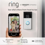 Ring Battery Video Doorbell DIY Wireless Video Doorbell Camera with Head-To-Toe View, HD Video Easy to install (5 min) With Built-in Battery I 30-day free trial of Ring Subscription Plan