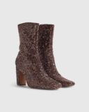 River Island Womens Sock Boots Bronze Sequin – Size 3 -7