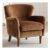 Roberta Toffee Chenille Wingback Armchair with Walnut Legs