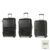 Rock Byron 3 Piece Hardside Luggage Set in Black, Charcoal or Purple
