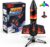 Rocket Launcher for Kids with Parachute LED Light, Flight Altitude 200 Feet, Rechargeable Self-Launching Rocket Launch for Ages 8 to14 Gift for Kid Girl and Boys Red