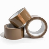Roe Tenpo Packaging Tape, 3 Rolls Brown Parcel Packing Tape with Low Noise – 48mm X 66m, Secure and Sticky Seal for Boxes, Packing, Shipping