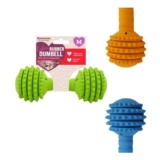 Rosewood Cyber Rubber Dumbbell Dog Toy Chew-Resistant, Interactive