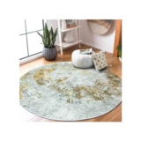 Round Modern Abstract Rug Grey Brown 180cm