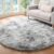 Round Rugs for Bedrooms Fluffy Living Room Circle Area Rug Soft Shaggy Carpet for Kids Room Floor Mat (Grey white, 160cm)