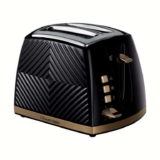 Russell Hobbs Groove 2 Slice Toaster (High Lift, Extra Wide Slots, 6 Browning levels, Frozen/Cancel/Reheat function, 850W, Black