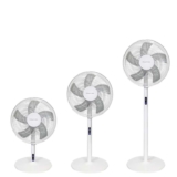 Russell Hobbs Tower Fan in White Electric 3 in 1 Pedestal Fan with LED Display & Remote, Tall Standing Fan, 1.3m Height, 8 Speed