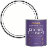 Rust-Oleum White water resistant Kitchen Tile Paint in Satin Finish – Chalk White 750ml