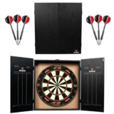 Ruthless Home Dart Board Centre Including Cabinet, Dartboard and 2 Sets of Darts (USB), LED Light Options – Sold by Darts Corner / FBA