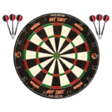 Ruthless Hot Shot Dart Board Endurance Round Wire Sisal Dartboard Set Including 2 sets of Steel Tip Darts Sold by Darts Corner