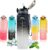SEASEVEN 1L Water Bottle with Straw,Plastic Drinks Bottle,1 Litre Sports Water Bottles with Time Markings,Girls Boys Waterbottle Leak-Proof & Bpa-Free for Gym,Cycling, Office, Outdoor
