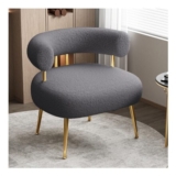 SEYNAR Mid-Century Sherpa Boucle round Accent Chair for Small Spaces