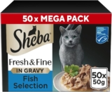 SHEBA Fresh & Fine Cat Pouches Fish collection in Gravy 50x50g